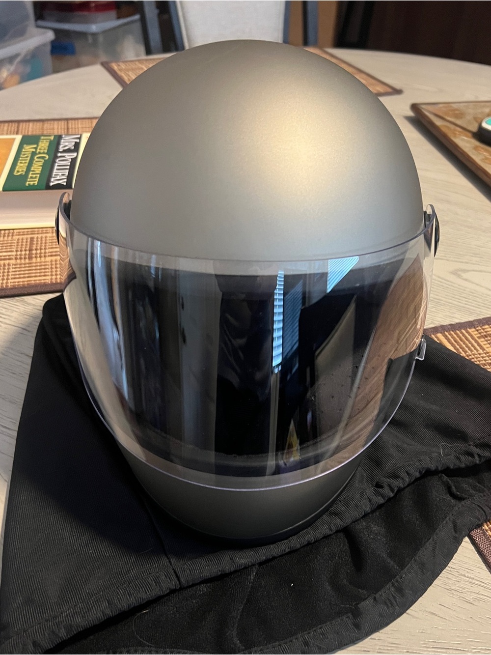 Biltwell Gringo S flat gray helmet, model GS-TIT-FL-GRY, size small